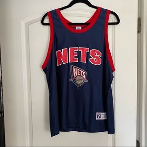 Vintage Logo 7 New Jersey Nets Tank Top - Large